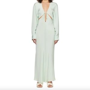 Christopher Esber Mint Triquetra Silk Dress